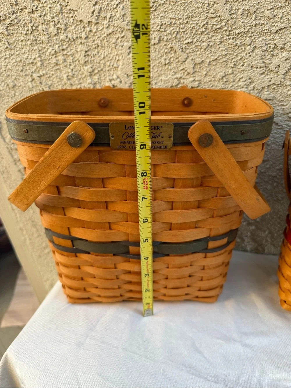 Longaberger Collectors Club Membership Basket 1996 Charter Member & Glad Tidings